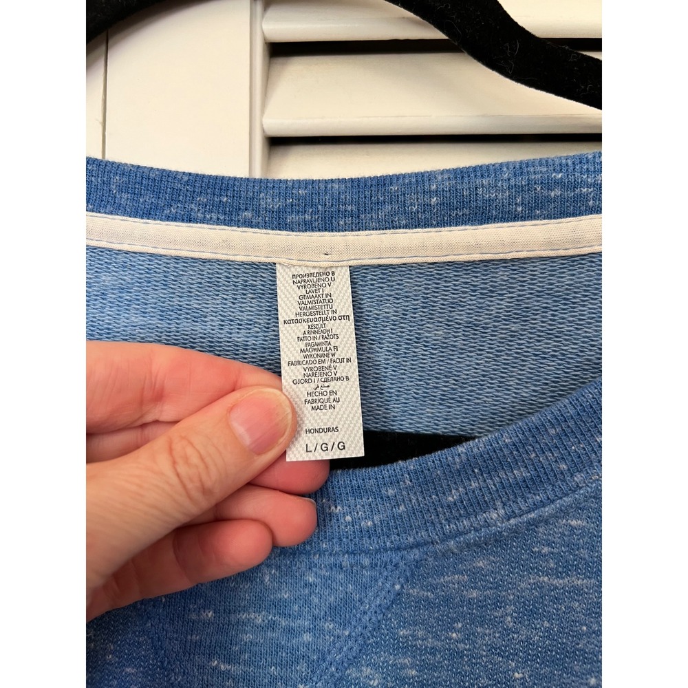 Chicago Cubs Retro Logo Sweatshirt L Crewneck Blue Throwback Wrigleyville Raglan - Picture 2 of 5